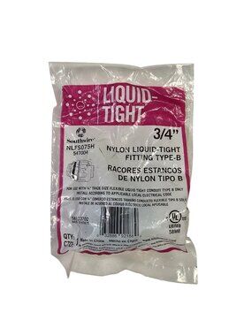 Southwire 3/4" Nylon Liquid-Tight Fitting Type-B NEW SEALED Model NLFS075H